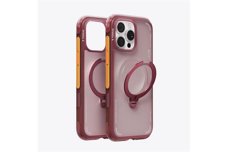 Ốp lưng Magnetic 360 Stand iPhone 16 Pro Max TPU PC TORRAS Q3 AIR Màu Đỏ
