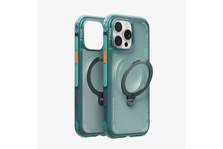 Ốp lưng Magnetic 360 Stand iPhone 16 Pro Max TPU PC TORRAS Q3 AIR Màu Xanh ngọc