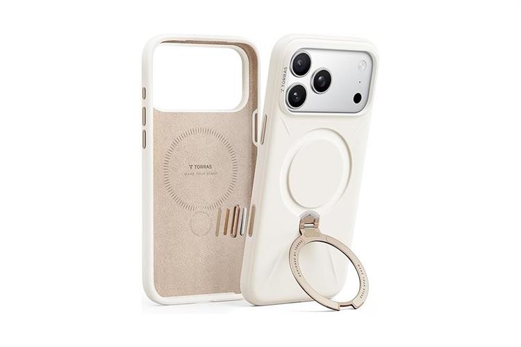 Ốp lưng Magnetic 360 Stand iPhone 17 Pro TPU PC TORRAS Q3 MONO Màu Trắng