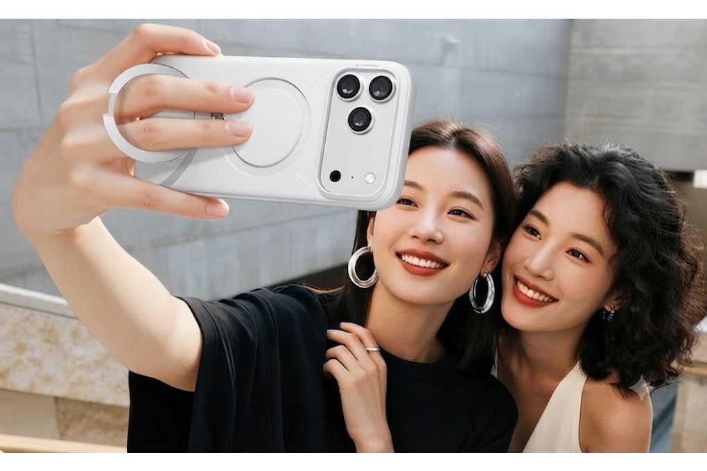 Ốp lưng Magnetic 360 Stand iPhone 17 Pro TPU PC TORRAS Q3 MONO Màu Trắng