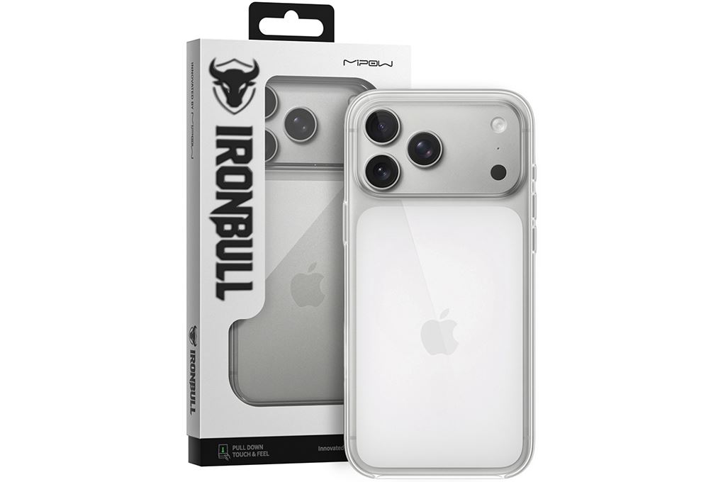 Ốp lưng iPhone 18 Pro Max Tempered Glass PC TPU Mipow PS18B-CR IRONBULL Màu Trắng