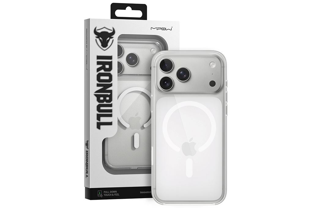 Ốp lưng Magnetic iPhone 18 Pro Tempered Glass PC TPU Mipow MGC18A-CR IRONBULL Màu Trắng