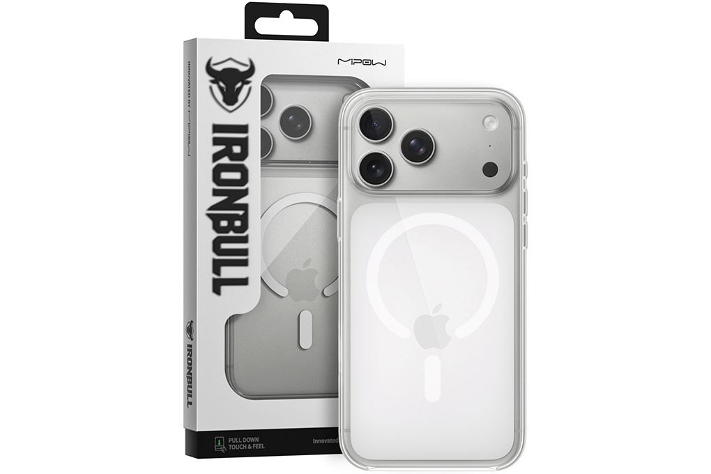 Ốp lưng Magnetic iPhone 18 Pro Max Tempered Glass PC TPU Mipow MGC18B-CR IRONBULL Màu Trắng
