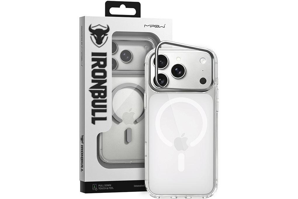 Ốp lưng Magnetic iPhone 18 Pro PC TPU Mipow Camera Stand Có Button Control SXC18A-CR IRONBULL Màu Trắng