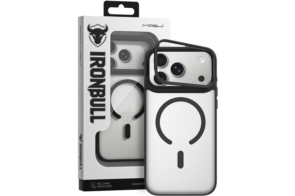 Ốp lưng Magnetic iPhone 18 Pro PC TPU Mipow Camera Stand Có Button Control MATTEX MTC18A IRONBULL Màu Đen