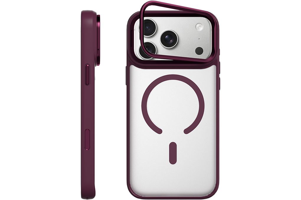 Ốp lưng Magnetic iPhone 18 Pro PC TPU Mipow Camera Stand Có Button Control MATTEX MTC18A IRONBULL Màu Đỏ đô