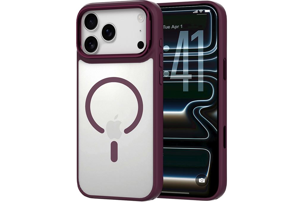 Ốp lưng Magnetic iPhone 18 Pro PC TPU Mipow Camera Stand Có Button Control MATTEX MTC18A IRONBULL Màu Đỏ đô