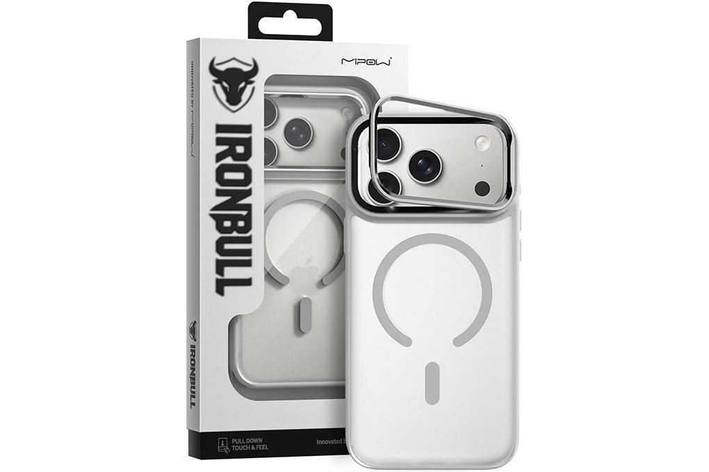 Ốp lưng Magnetic iPhone 18 Pro PC TPU Mipow Camera Stand Có Button Control MATTEX MTC18A IRONBULL Màu Bạc