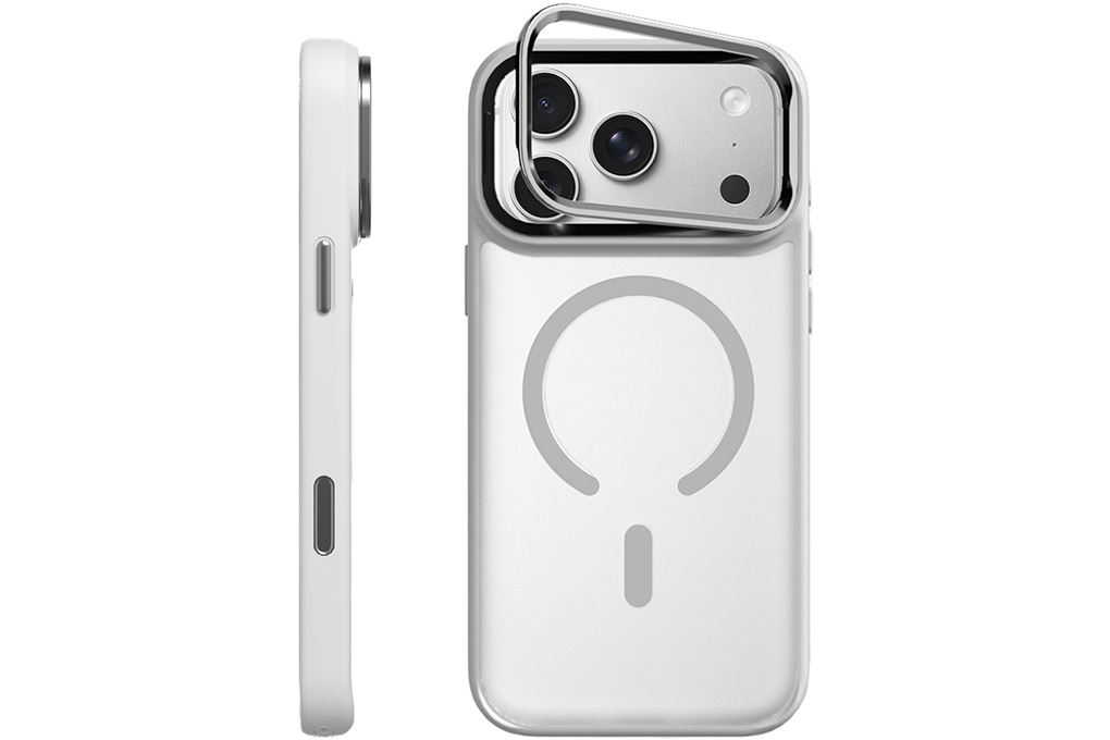 Ốp lưng Magnetic iPhone 18 Pro PC TPU Mipow Camera Stand Có Button Control MATTEX MTC18A IRONBULL Màu Bạc