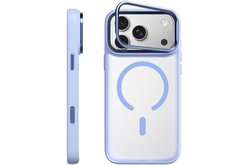 Ốp lưng Magnetic iPhone 18 Pro PC TPU Mipow Camera Stand Có Button Control MATTEX MTC18A IRONBULL Màu Xanh Da Trời