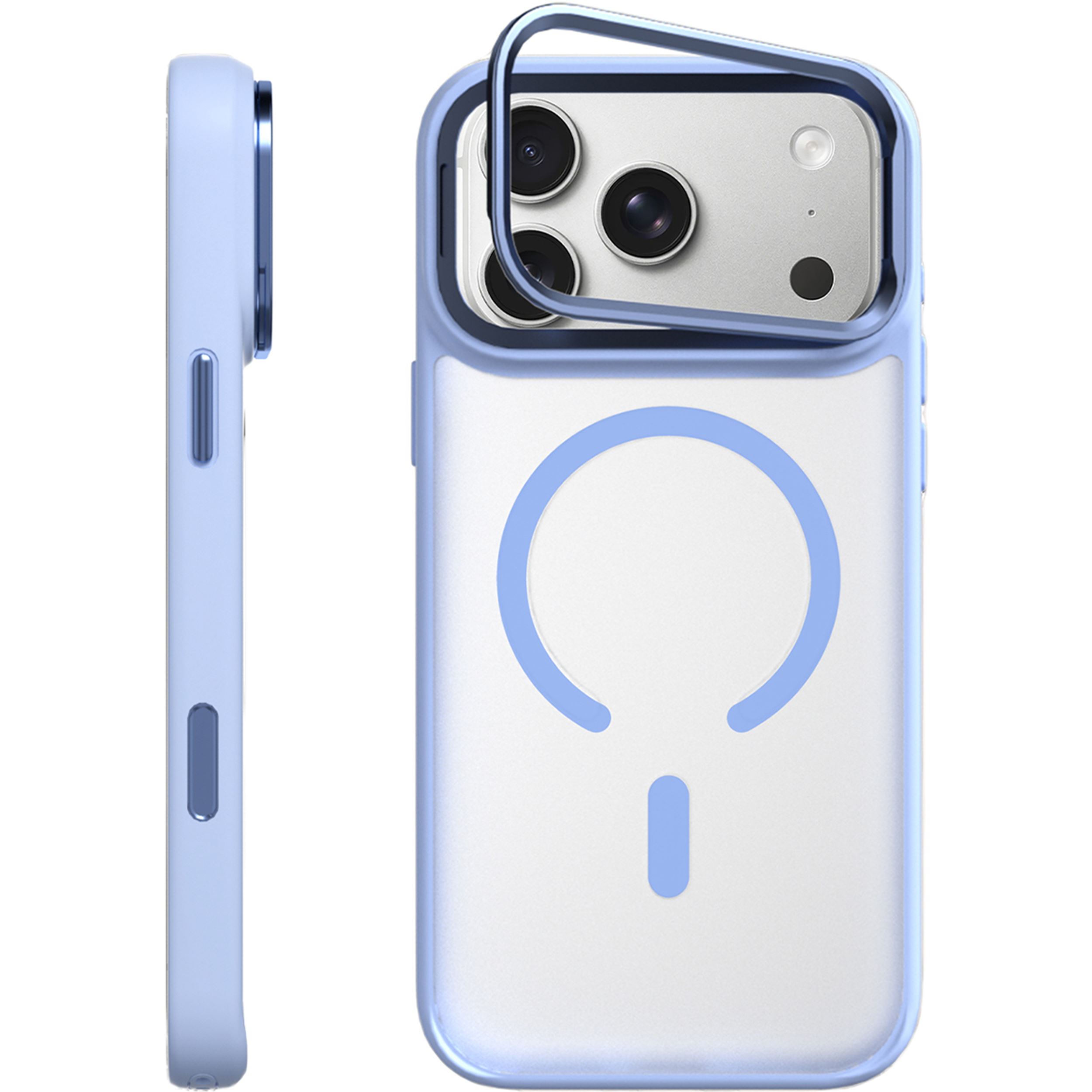 Ốp lưng Magnetic iPhone 18 Pro Max PC TPU Mipow Camera Stand Có Button Control MATTEX MTC18B IRONBULL Màu Xanh Da Trời