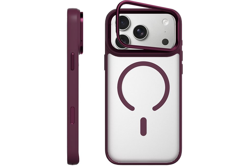 Ốp lưng Magnetic iPhone 18 Pro Max PC TPU Mipow Camera Stand Có Button Control MATTEX MTC18B IRONBULL Màu Đỏ đô