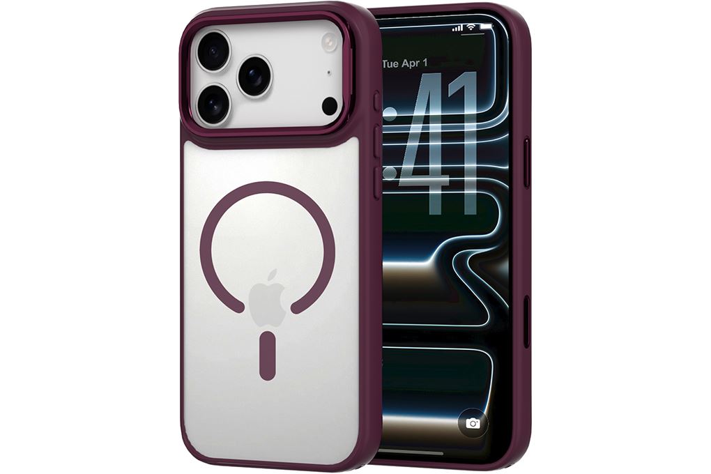 Ốp lưng Magnetic iPhone 18 Pro Max PC TPU Mipow Camera Stand Có Button Control MATTEX MTC18B IRONBULL Màu Đỏ đô