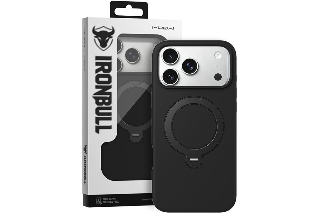Ốp lưng Magnetic iPhone 18 Pro Max Silicone Mipow Stand Magnetic Có Button Control MattEX MSD18A IRONBULL Màu Đen