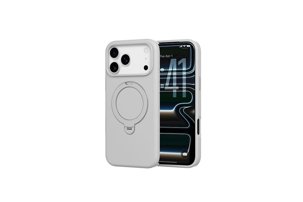 Ốp lưng Magnetic iPhone 18 Pro Max Silicone Mipow Stand Magnetic Có Button Control MattEX MSD18A IRONBULL Màu Trắng - Kem