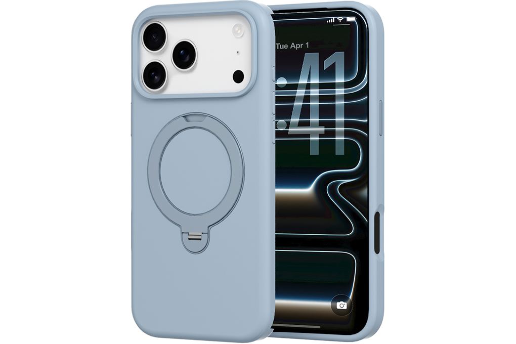 Ốp lưng Magnetic iPhone 18 Pro Max Silicone Mipow Stand Magnetic Có Button Control MattEX MSD18A IRONBULL Màu Xanh Da Trời