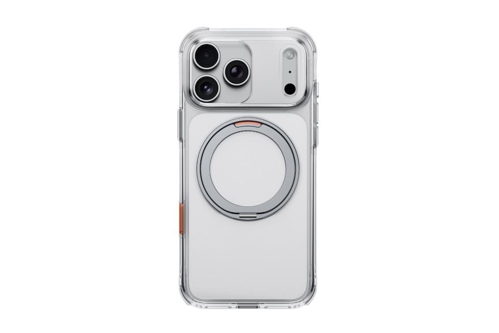 Ốp lưng Vòng Magnetic Xoay 360 iPhone 18 Pro PC TPU ALU UNIQ Có Nút Camera Control SWIVIX LUCENT CLEAR Màu Trắng