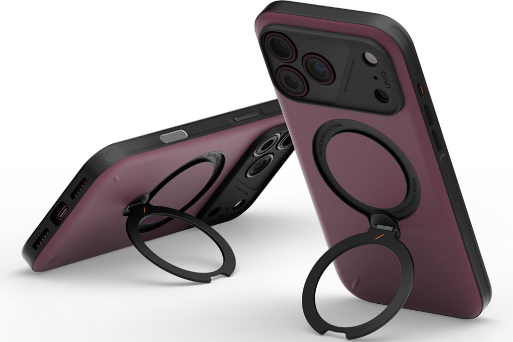 Ốp lưng Magnetic iPhone 18 Pro PC TPU ALU UNIQ Xoay 360 Có Nút Camera Control ELIX Màu Đỏ đô