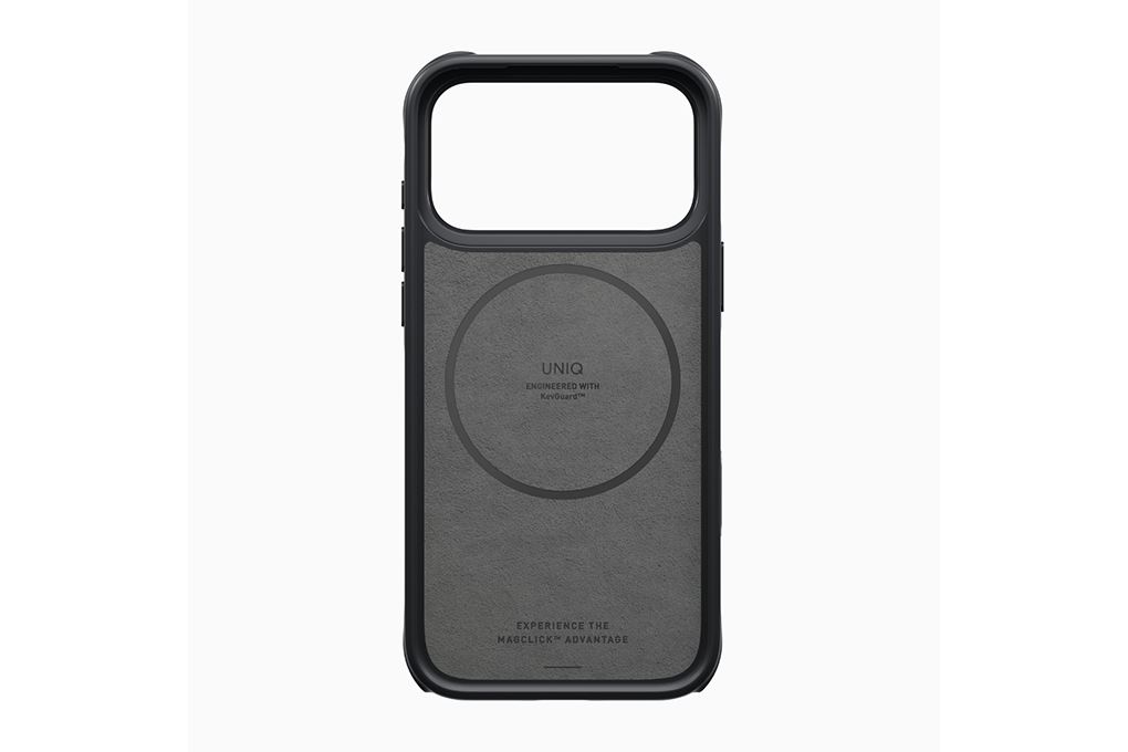 Ốp lưng Magnetic iPhone 18 Pro ALU TPU UNIQ Xoay 360 Có Nút Camera Control KEVA KEVLAR Màu Đen