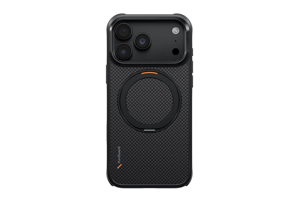 Ốp lưng Magnetic iPhone 18 Pro ALU TPU UNIQ Xoay 360 Có Nút Camera Control KEVA KEVLAR Màu Đen