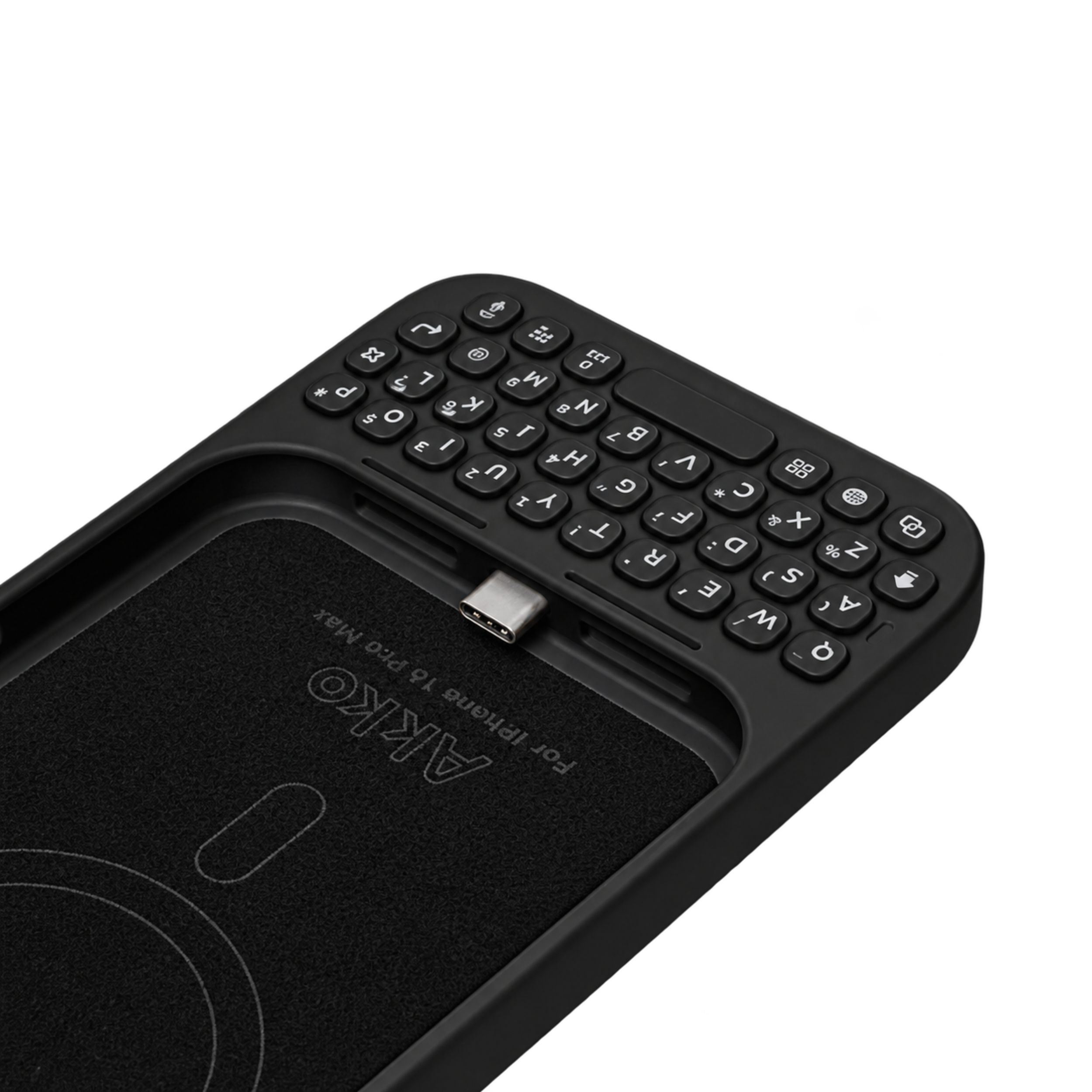 Ốp lưng iPhone 16 Pro Max kèm bàn phím Akko MetaKey Màu Đen