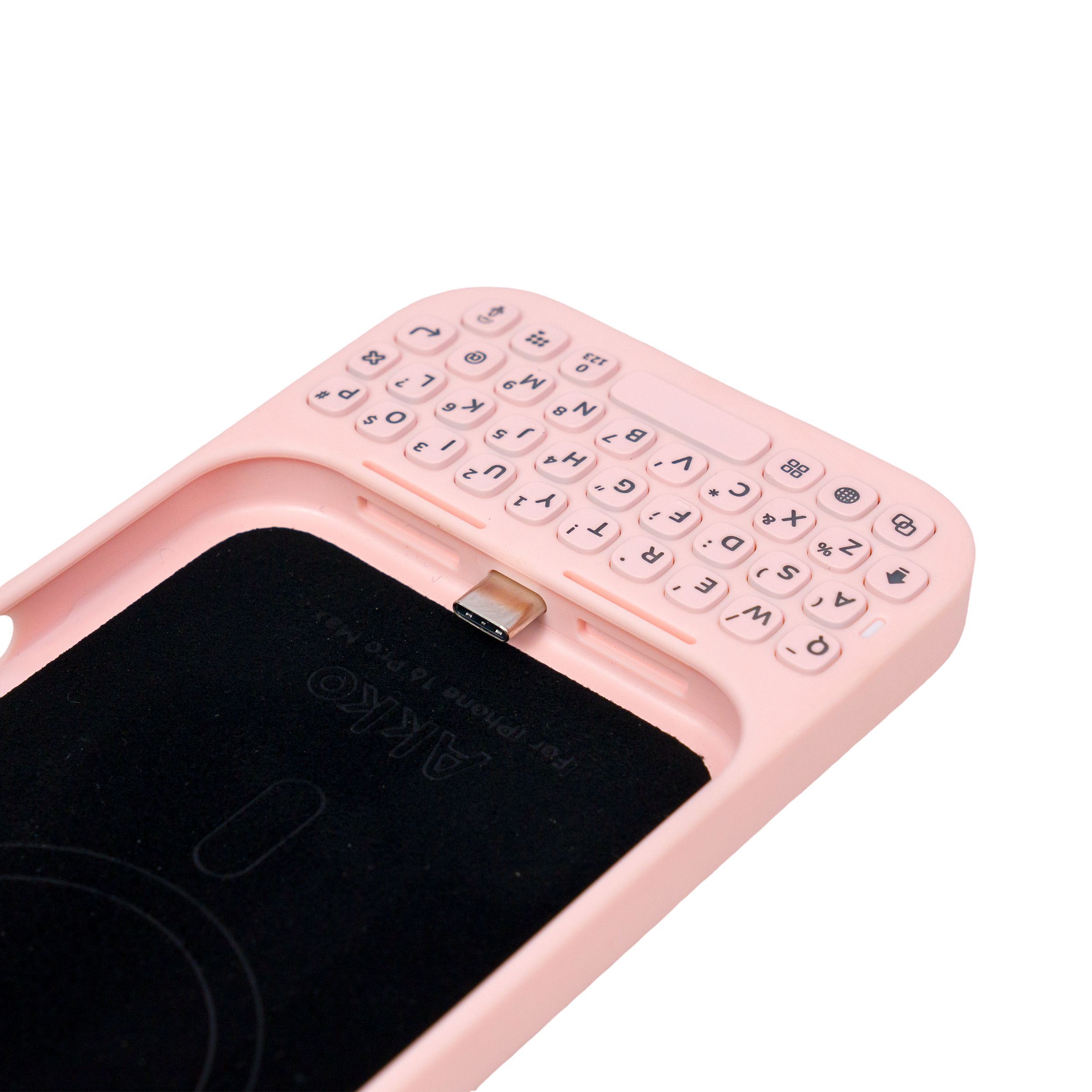 Ốp lưng iPhone 16 Pro Max kèm bàn phím Akko MetaKey Màu Hồng