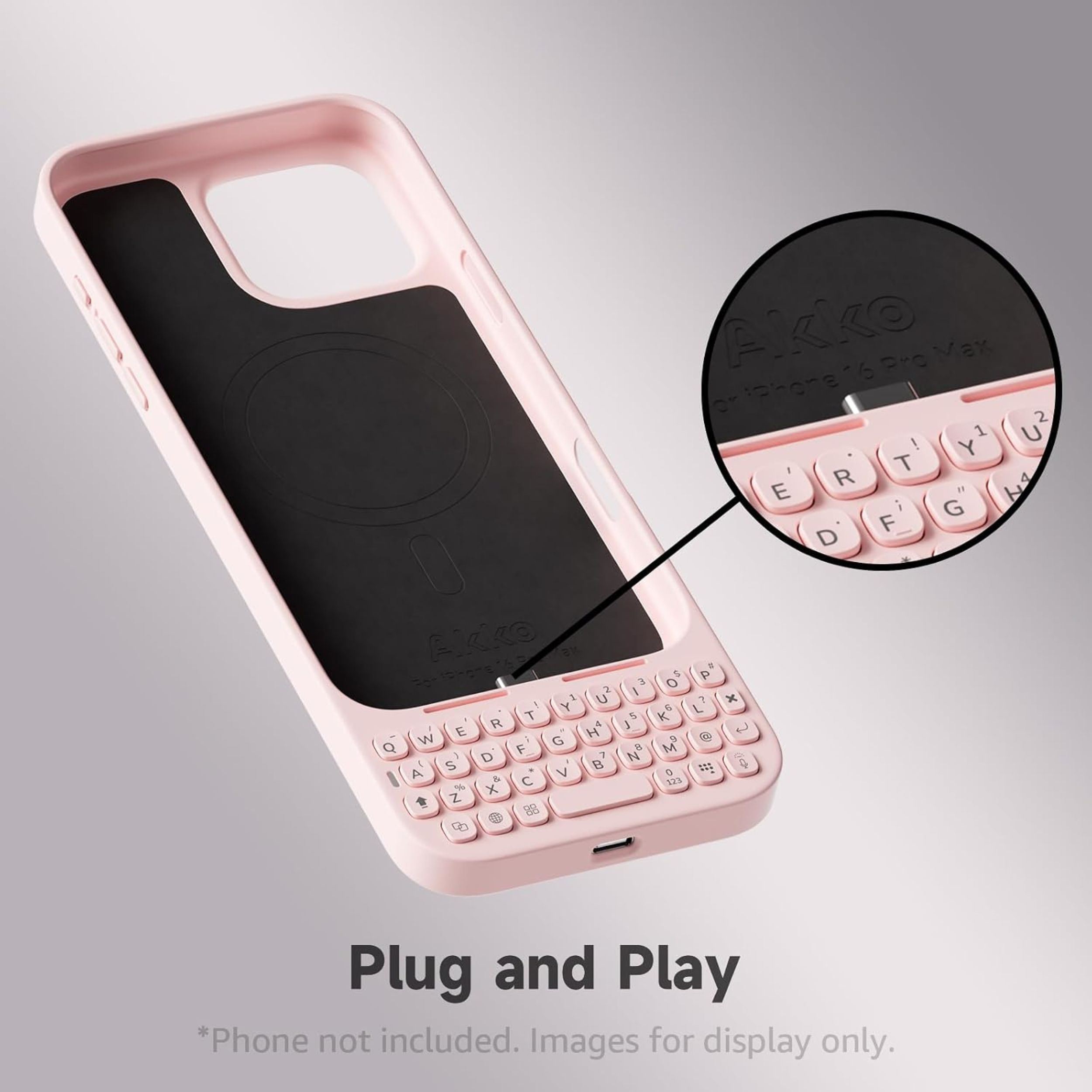 Ốp lưng iPhone 16 Pro Max kèm bàn phím Akko MetaKey Màu Hồng