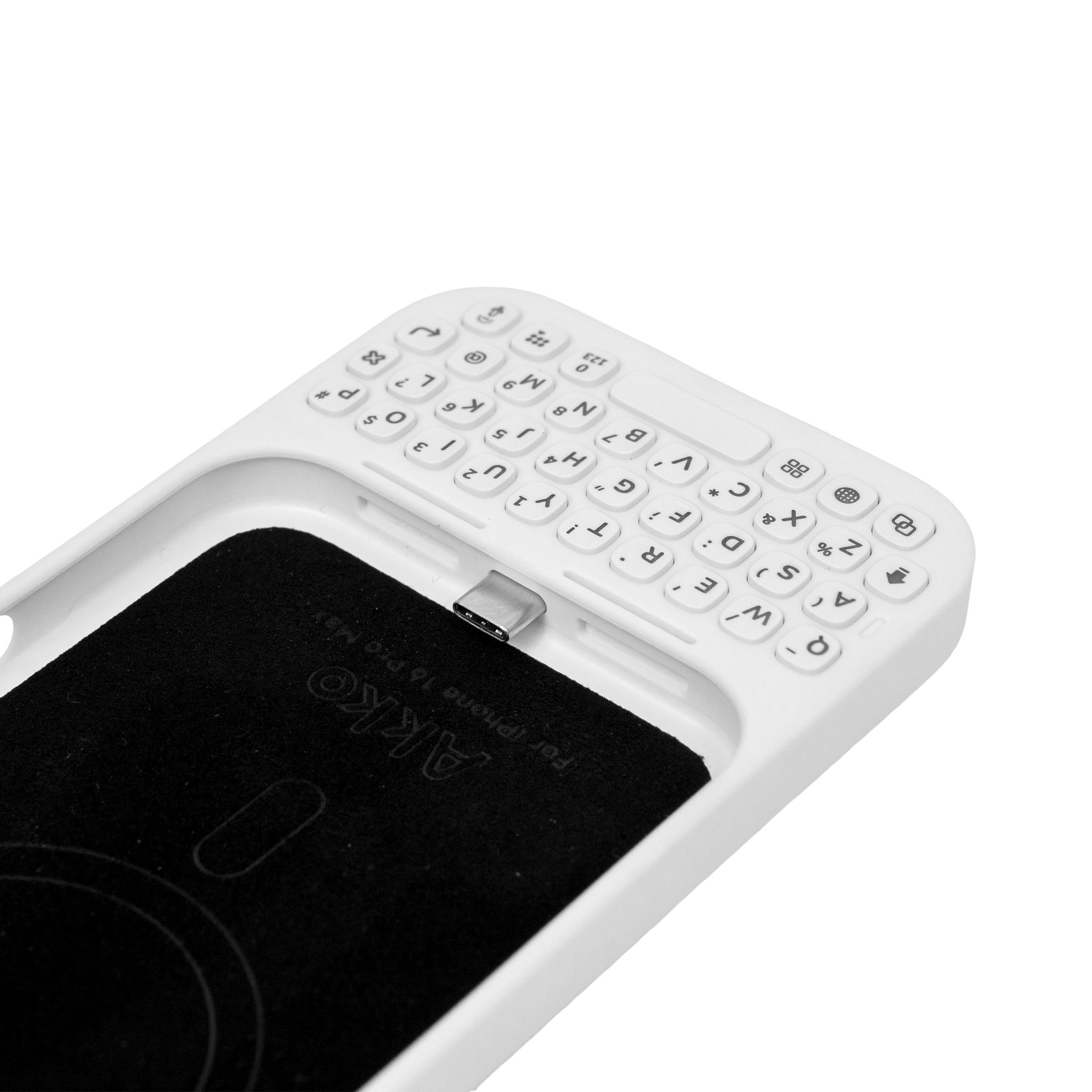 Ốp lưng iPhone 16 Pro Max kèm bàn phím Akko MetaKey Màu Trắng