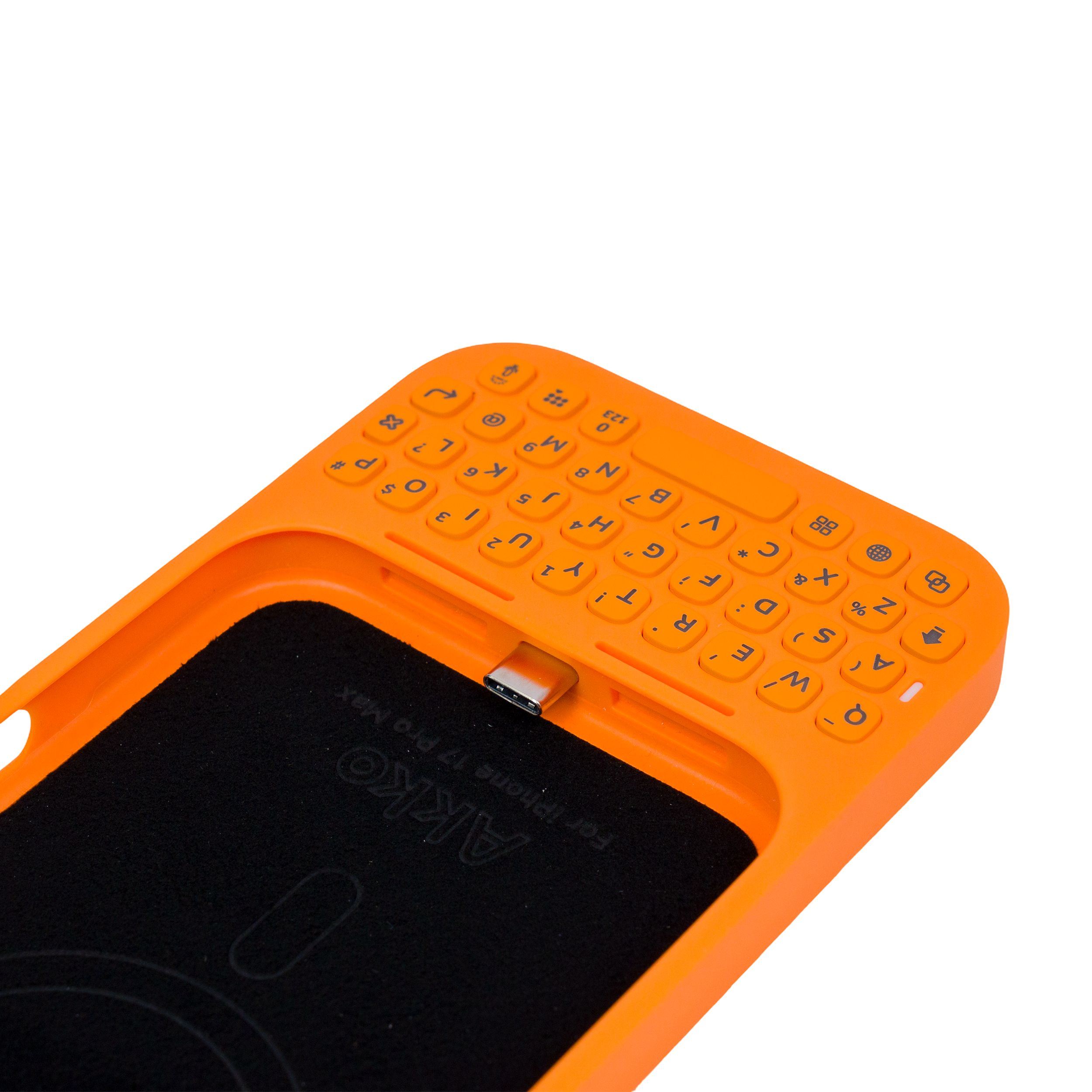 Ốp lưng iPhone 17 Pro Max kèm bàn phím Akko MetaKey Màu Cam