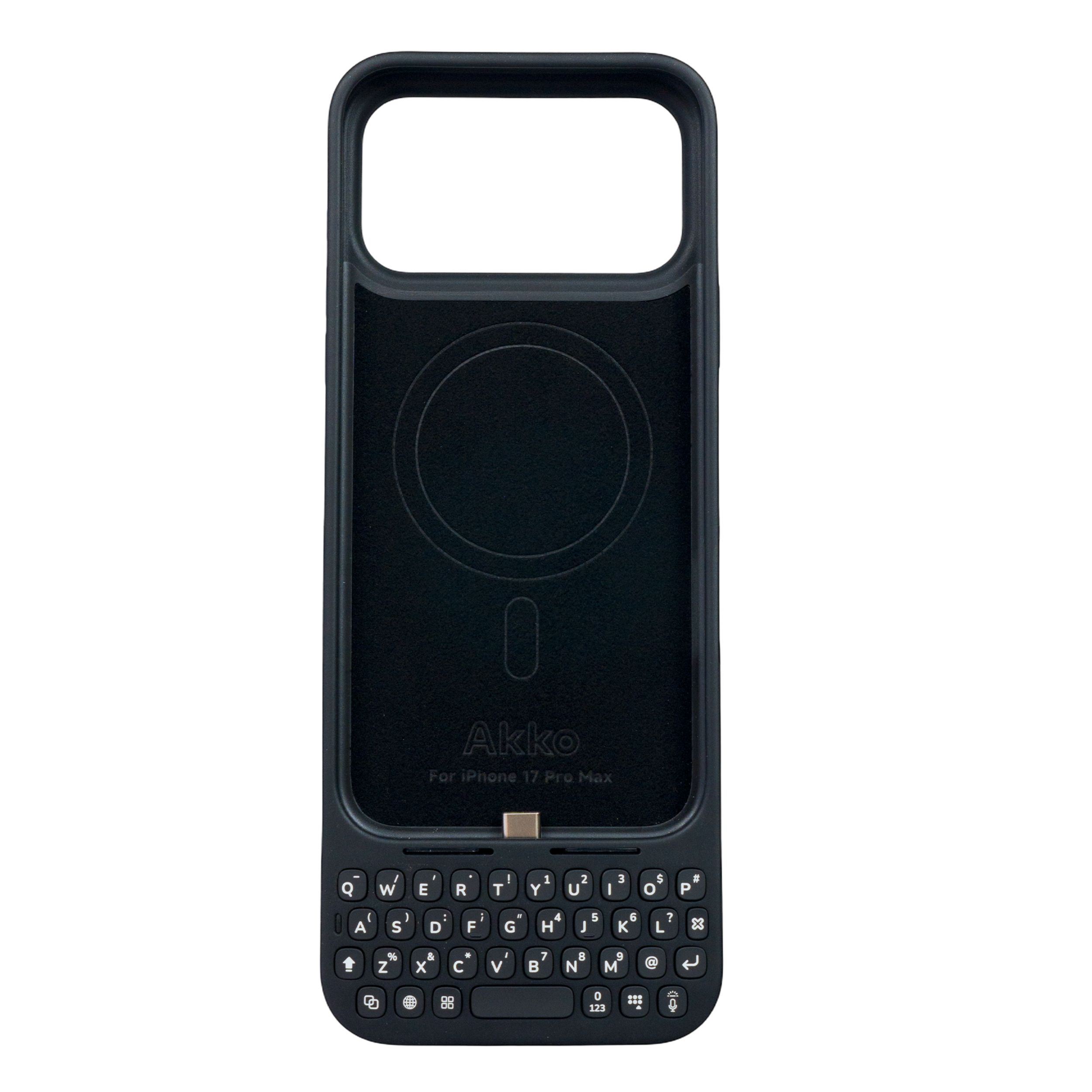 Ốp lưng iPhone 17 Pro Max kèm bàn phím Akko MetaKey Màu Đen