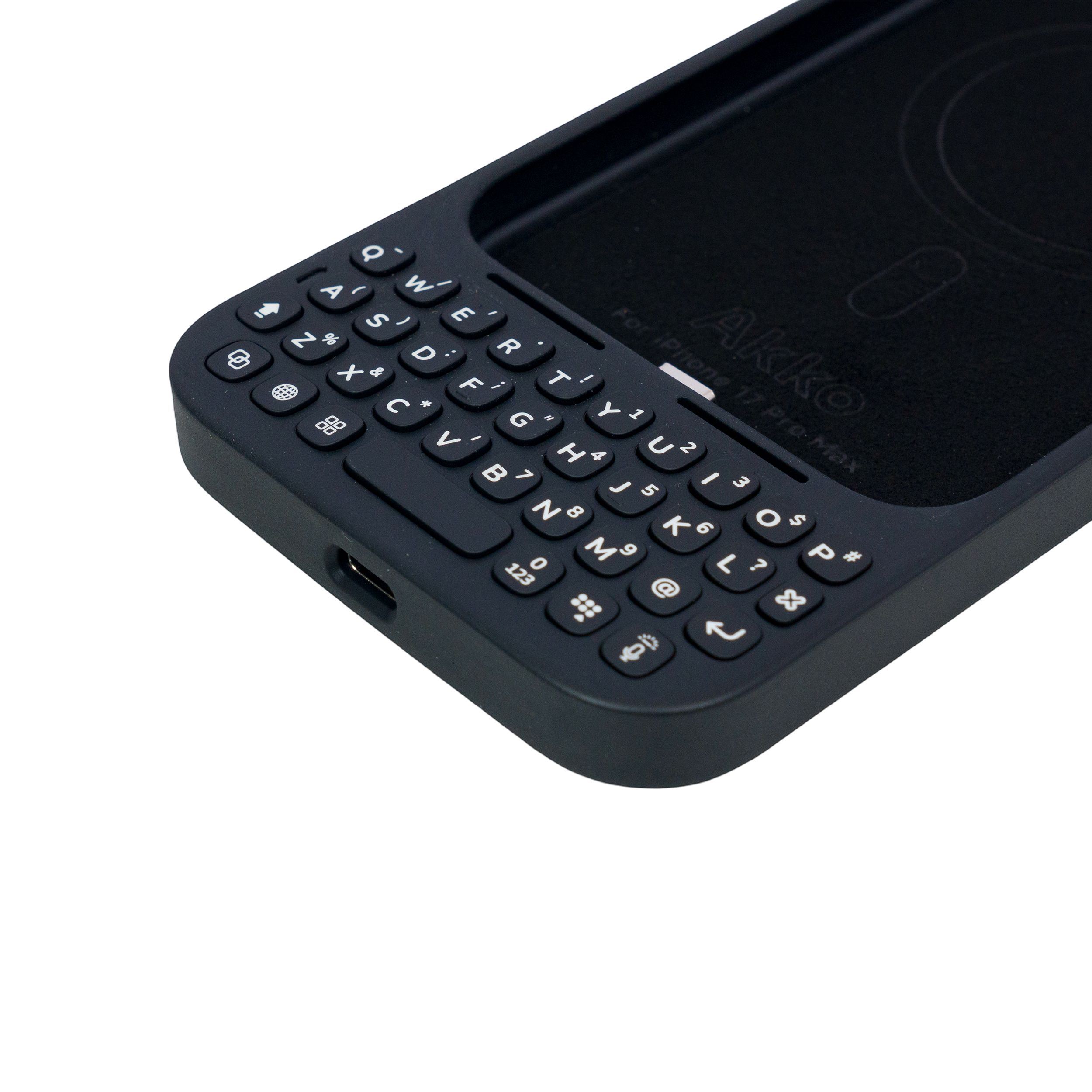 Ốp lưng iPhone 17 Pro Max kèm bàn phím Akko MetaKey Màu Đen