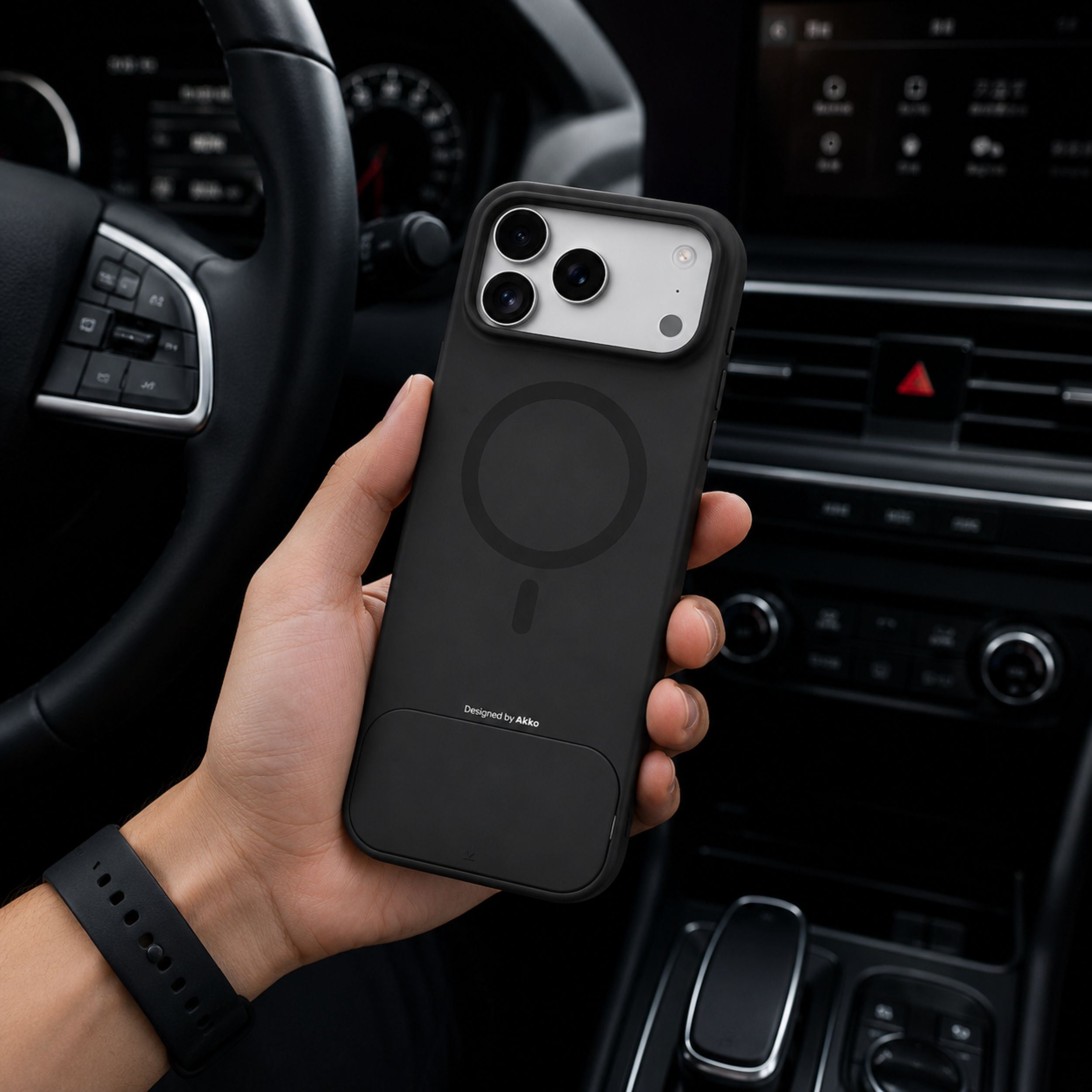 Ốp lưng iPhone 17 Pro Max kèm bàn phím Akko MetaKey Màu Đen