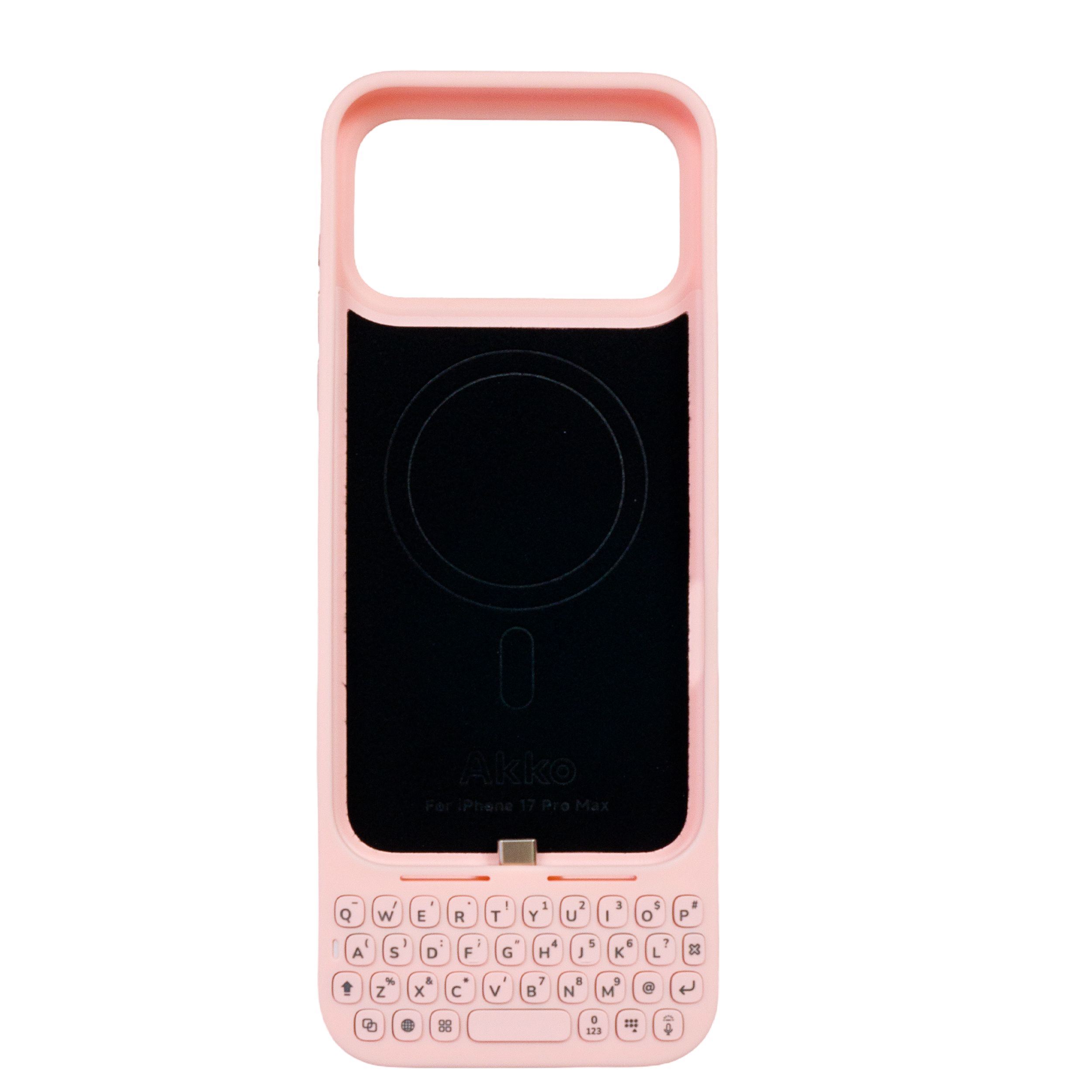 Ốp lưng iPhone 17 Pro Max kèm bàn phím Akko MetaKey Màu Hồng