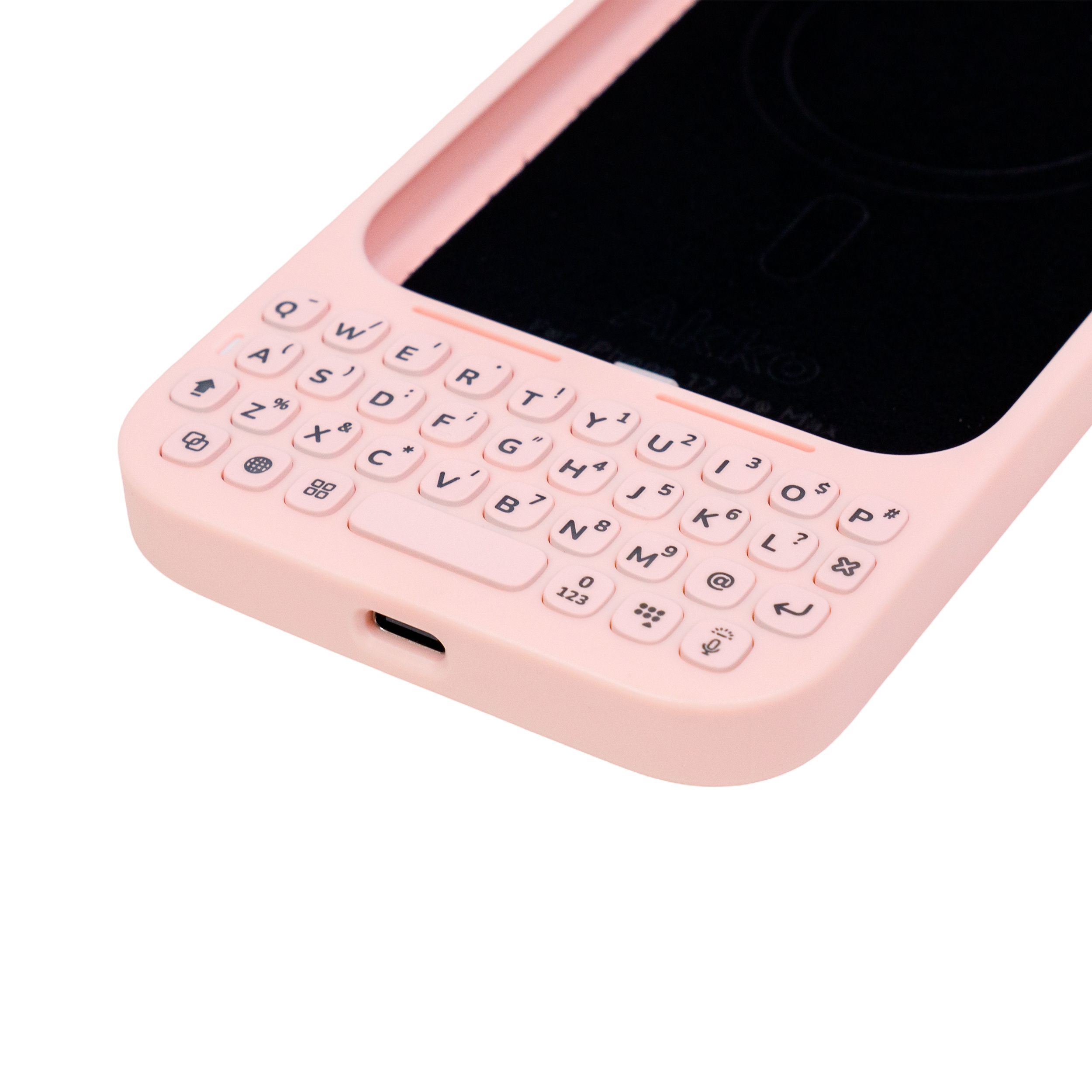Ốp lưng iPhone 17 Pro Max kèm bàn phím Akko MetaKey Màu Hồng