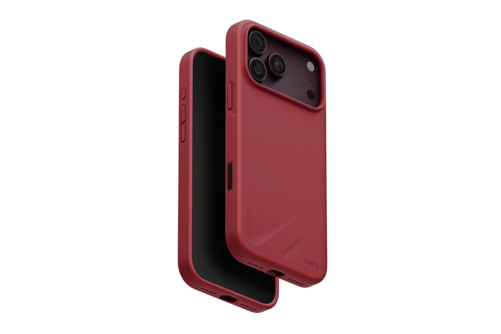 Ốp lưng Magnetic iPhone 18 Pro Max Silicone UNIQ Có Nút Camera Control LINO Liquid Màu Đỏ đô