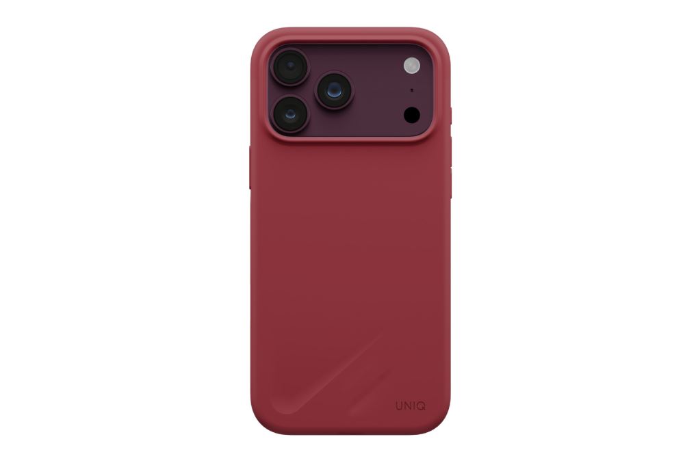 Ốp lưng Magnetic iPhone 18 Pro Max Silicone UNIQ Có Nút Camera Control LINO Liquid Màu Đỏ đô