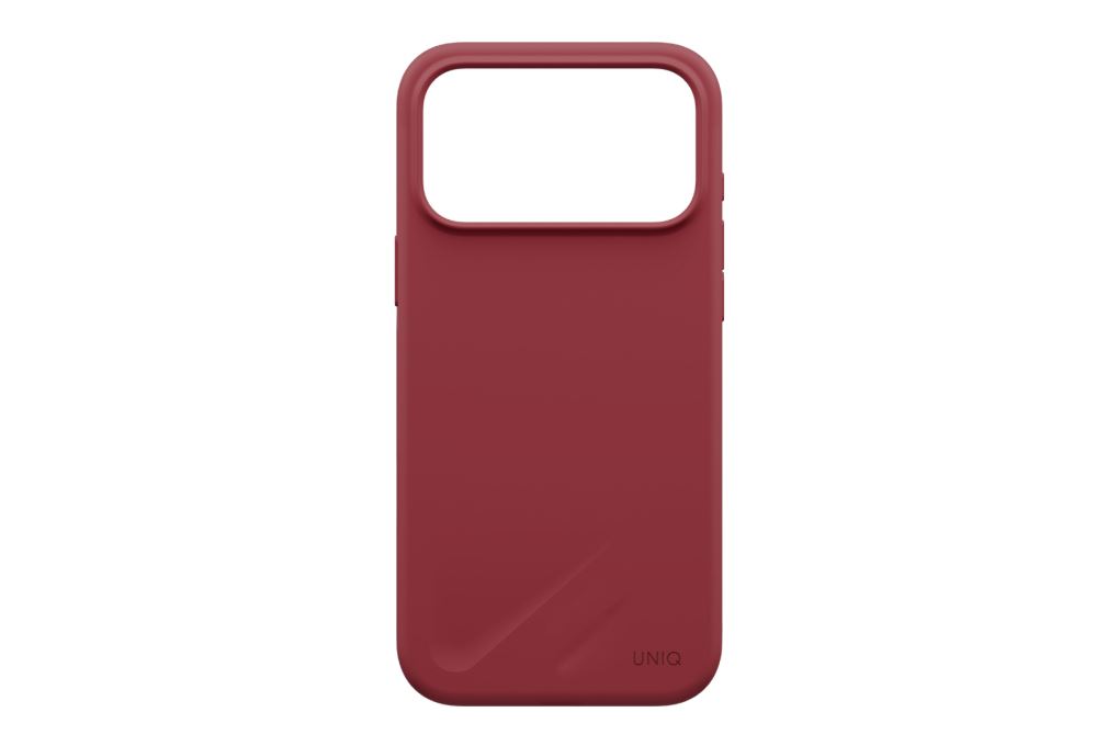 Ốp lưng Magnetic iPhone 18 Pro Max Silicone UNIQ Có Nút Camera Control LINO Liquid Màu Đỏ đô