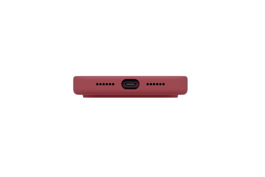 Ốp lưng Magnetic iPhone 18 Pro Max Silicone UNIQ Có Nút Camera Control LINO Liquid Màu Đỏ đô