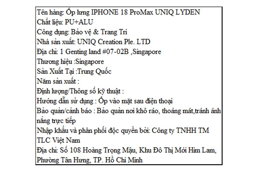 Ốp lưng Magnetic iPhone 18 Pro Max PU ALU UNIQ Có Nút Camera Control LYDEN Màu Đen