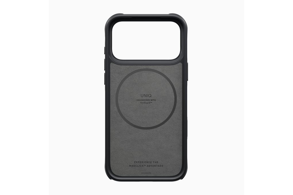 Ốp lưng Magnetic iPhone 18 Pro Max ALU TPU UNIQ Xoay 360 Có Nút Camera Control KEVA KEVLAR Màu Đen