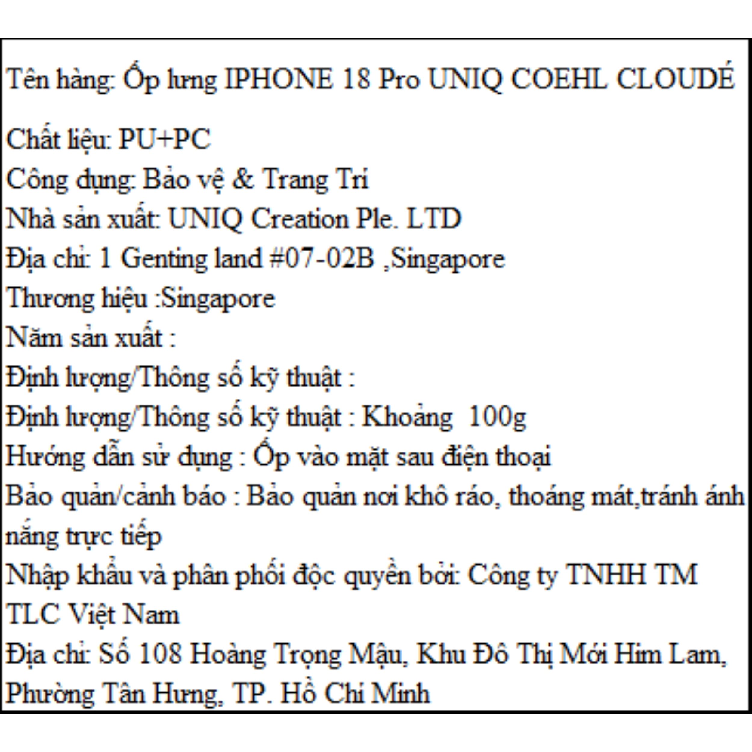 Ốp lưng Magnetic iPhone 18 Pro PC PU UNIQ Có Nút Camera Control CLOUDE Soft Clay Màu Kem
