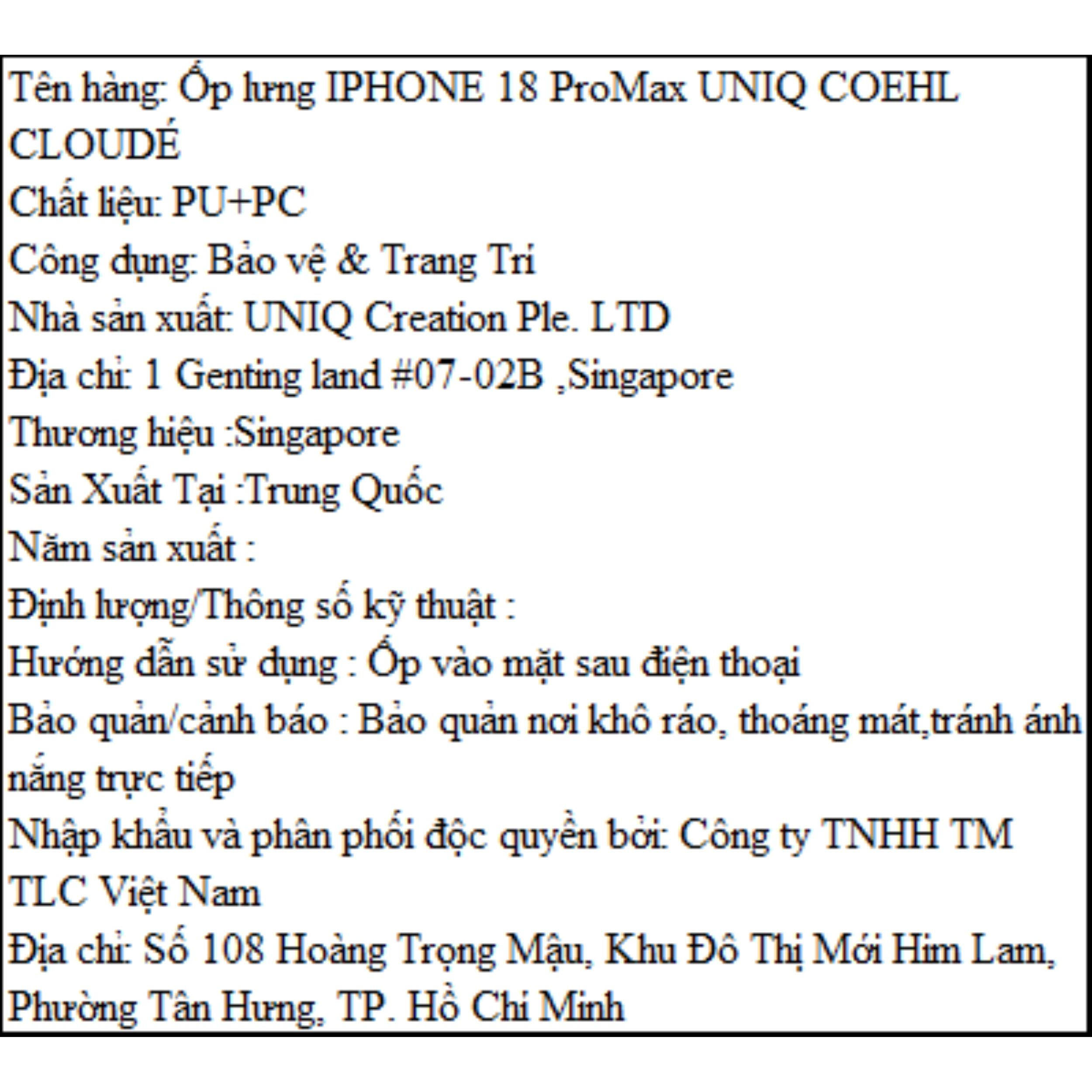 Ốp lưng Magnetic iPhone 18 Pro Max PC PU UNIQ Có Nút Camera Control CLOUDE Màu Hồng phấn
