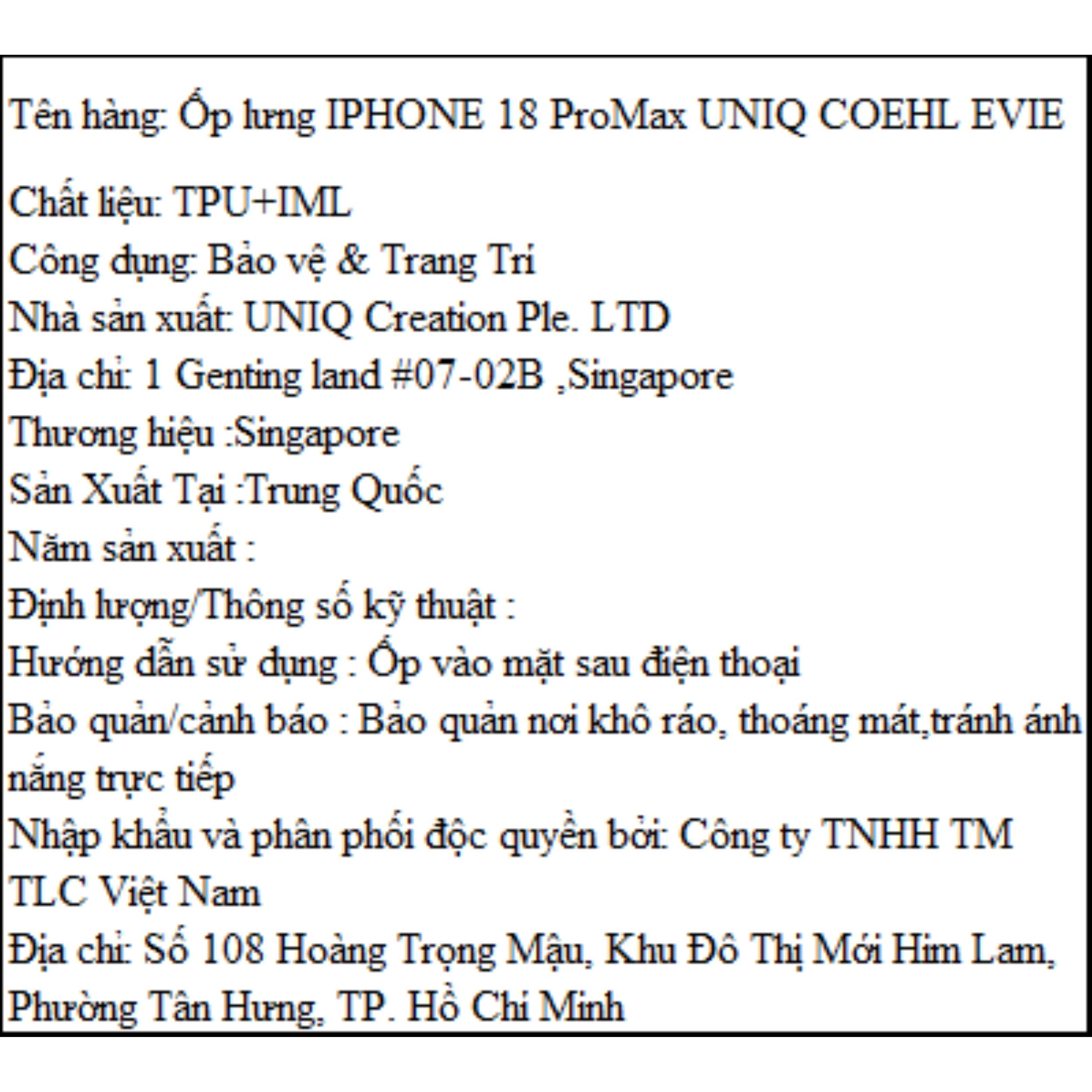 Ốp lưng Magnetic iPhone 18 Pro Max TPU IML UNIQ Có Nút Camera Control EVIE Pink Blossom