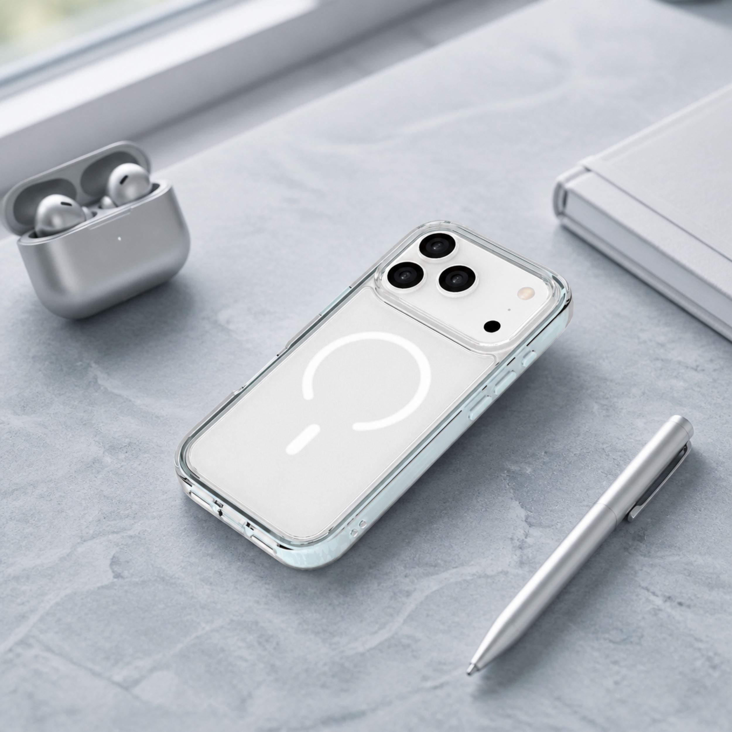 Ốp Lưng Magnetic iPhone 18 Pro Max PC TPU Hydrus Macaron Edge OCMC056 Màu Xanh