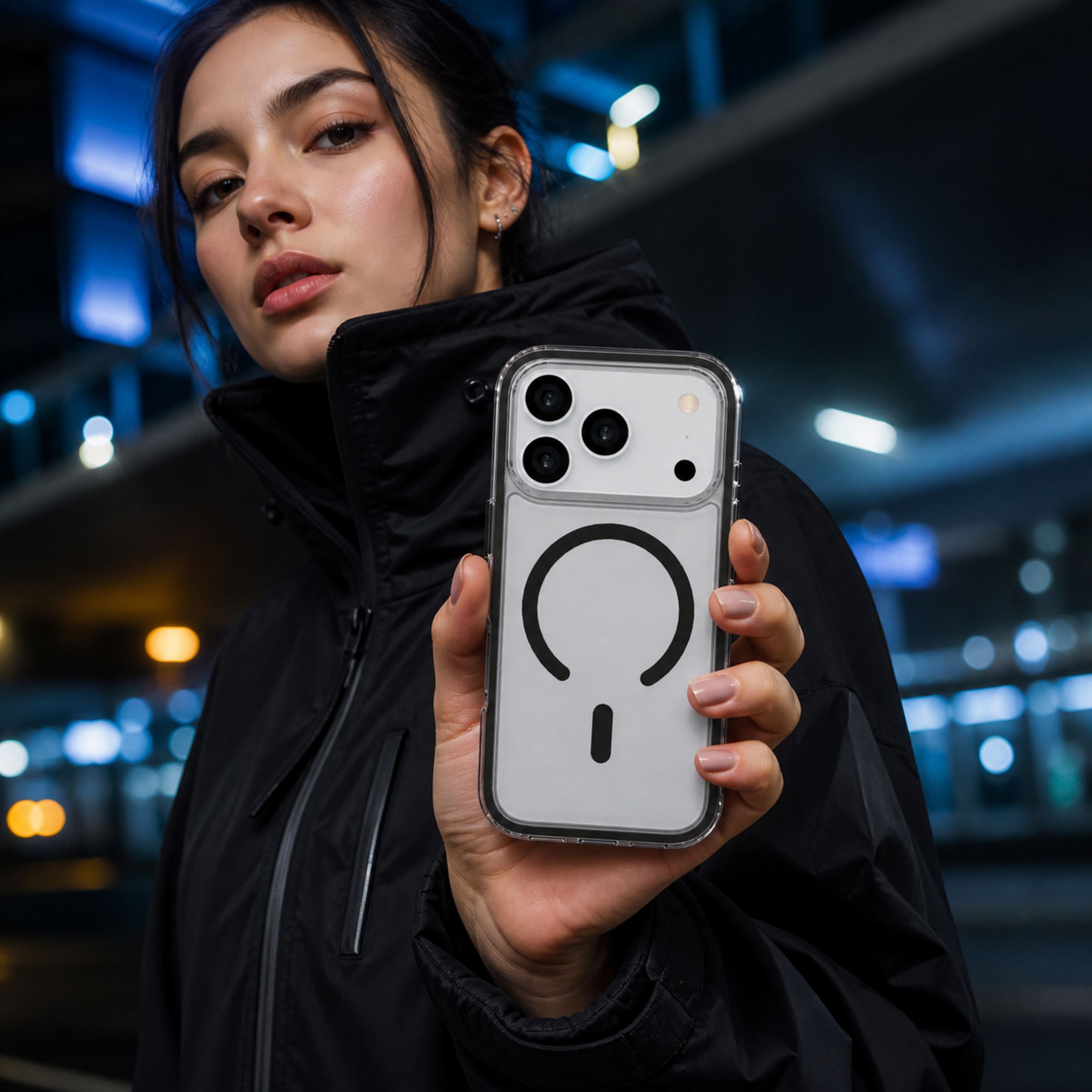 Ốp Lưng Magnetic iPhone 18 Pro PC TPU Hydrus Macaron Edge OCMC056 Màu Đen