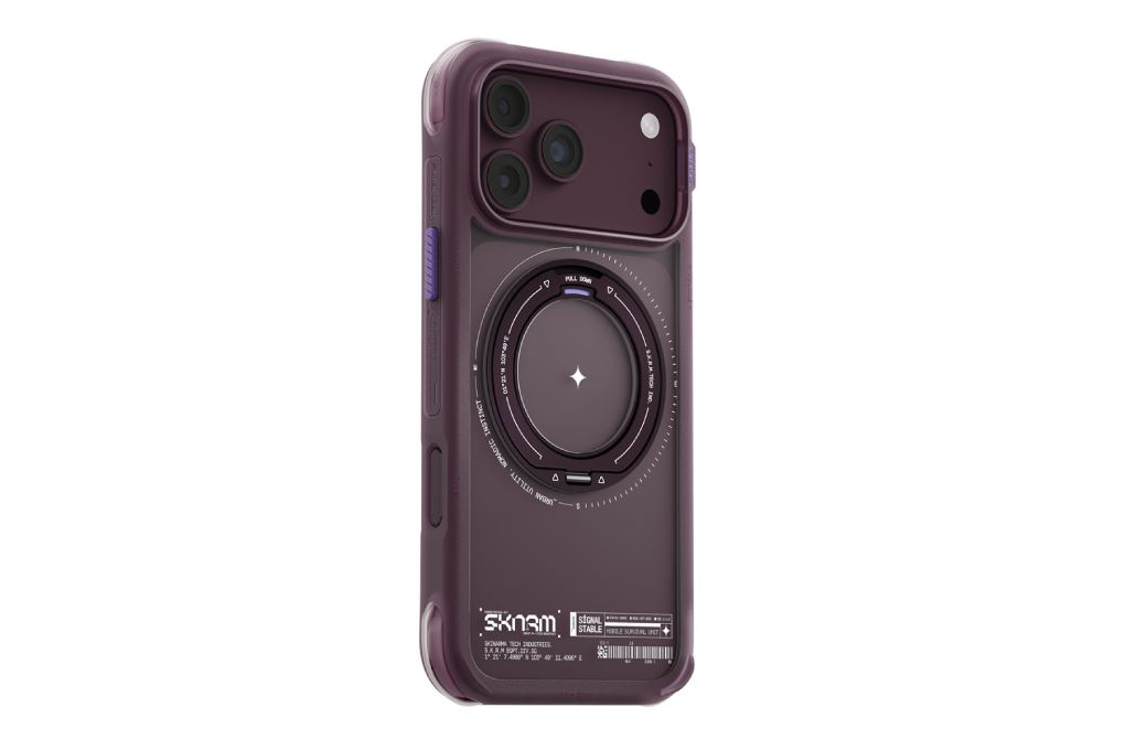 Ốp lưng Magnetic iPhone 18 Pro Max TPU PU SKINARMA Xoay 360 Có Nút Camera Control ATLAS Màu Xanh dương nhạt