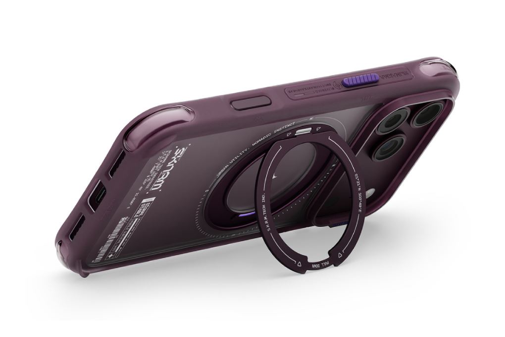 Ốp lưng Magnetic iPhone 18 Pro Max TPU PU SKINARMA Xoay 360 Có Nút Camera Control ATLAS Màu Xanh dương nhạt