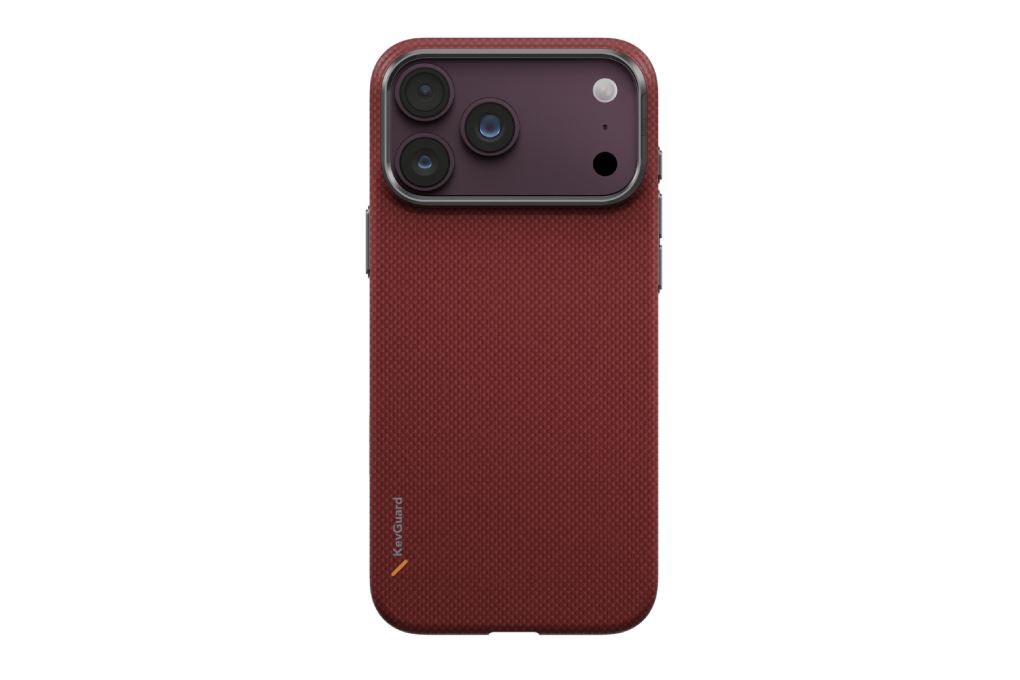 Ốp lưng Magnetic iPhone 18 Pro Max KEVLAR ALU Có Nút Camera Control UNIQ KEVA EDGE Màu Đỏ đô