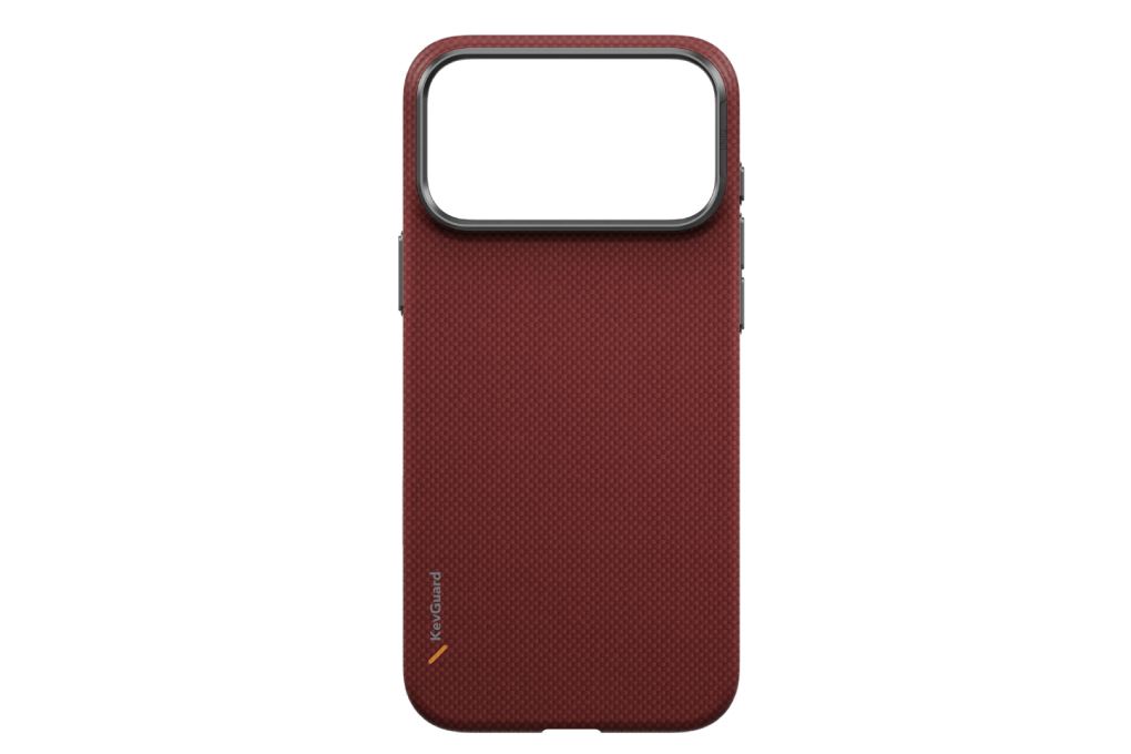 Ốp lưng Magnetic iPhone 18 Pro Max KEVLAR ALU Có Nút Camera Control UNIQ KEVA EDGE Màu Đỏ đô