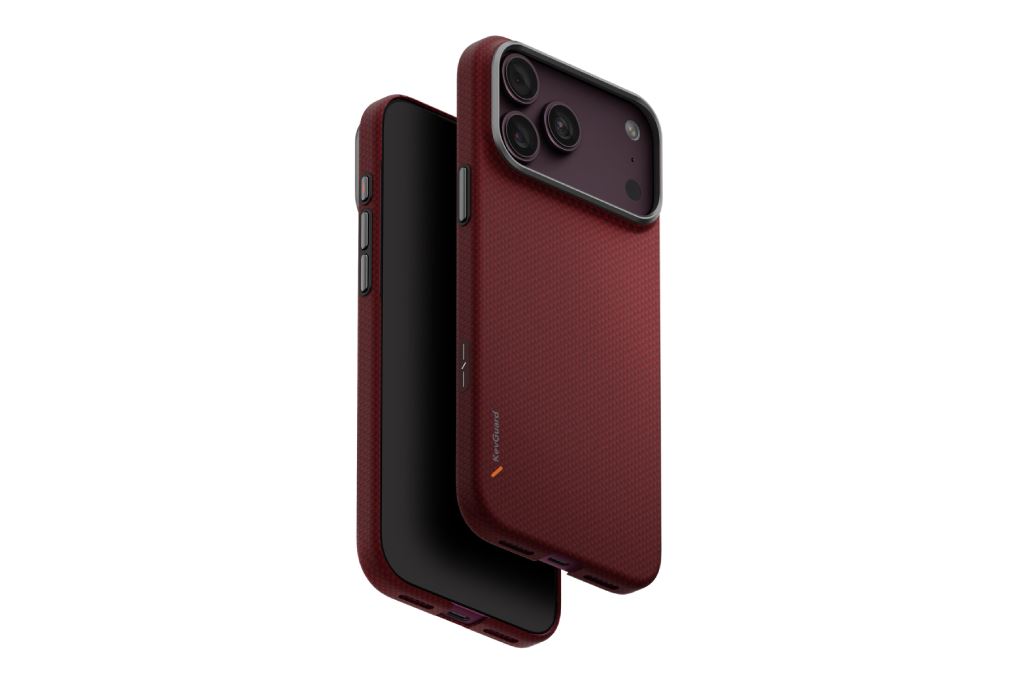 Ốp lưng Magnetic iPhone 18 Pro Max KEVLAR ALU Có Nút Camera Control UNIQ KEVA EDGE Màu Đỏ đô